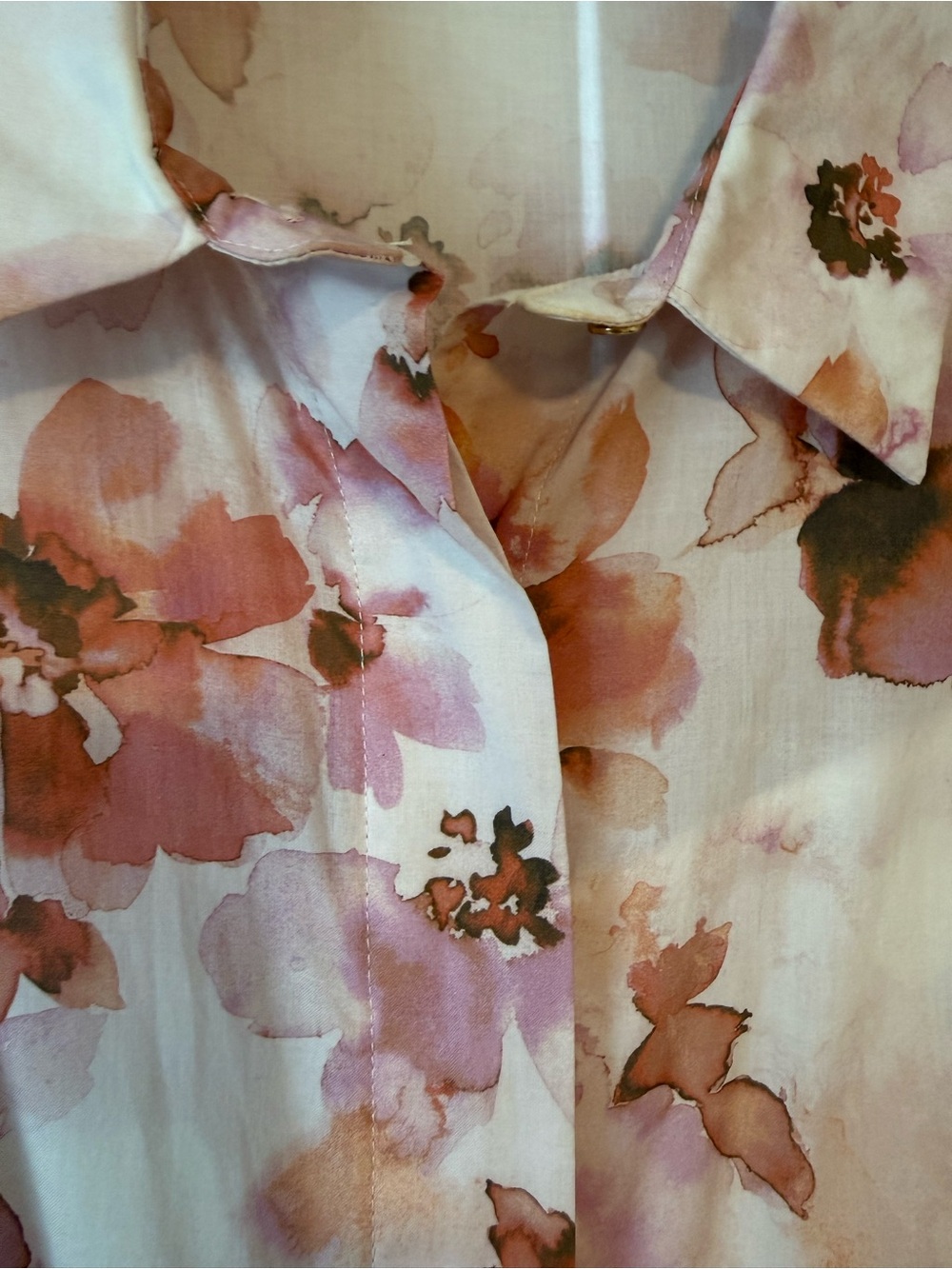 Calvin Klein Blush Floral Shirt-Collar Midi Dress - Picture 2 of 10